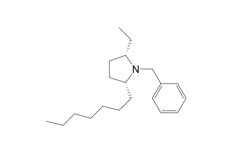 (+)-(2R,5S)-5-ethyl-2-heptyl-1-phenylmethylpyrrolidine