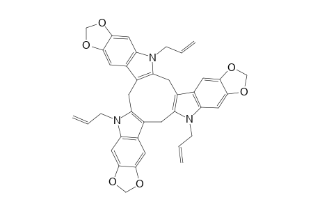 1,4,7-Trihydrocyclononano[2,3-b:5,6-b:8,9-b]tri-1-allyl-5,6-methylenedioxyindole