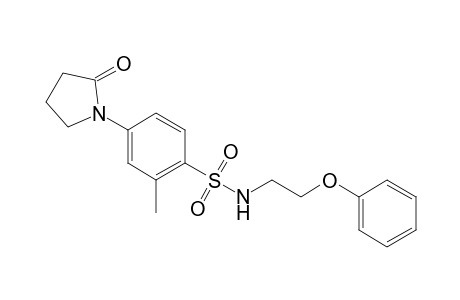2-Methyl-4-(2-oxo-1-pyrrolidinyl)-N-(2-phenoxyethyl)benzenesulfonamide