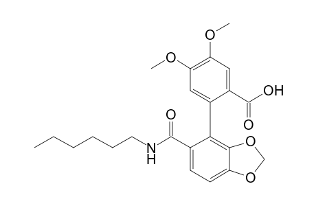 2'-(N-Hexylcarbamoyl)-4,5-dimethoxy-5',6'-methylenedioxybiphenyl-2-carboxylic acid