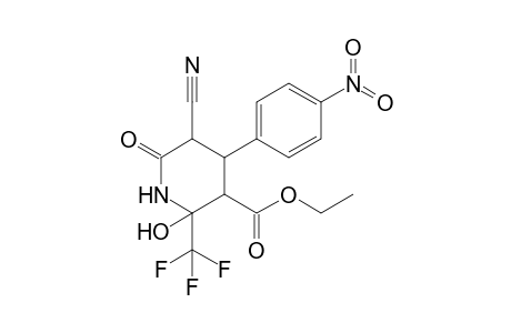 5-cyano-2-hydroxy-4-(4-nitrophenyl)-6-oxo-2-(trifluoromethyl)-3-piperidinecarboxylic acid ethyl ester