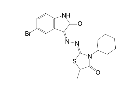 5-Bromo-3-[(3'-cyclohexyl-5'-methyl-4'-thiazolidinon-2'-ylidene)hydrazono]-1H-2-indolinone