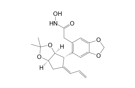(3a.alpha.,4.alpha.,5E,6a.alpha.)-(+-)-5-[[Hydroxyamino)carbonyl]methyl]-6-[tetra-hydro-2,2-dimethyl-5-(2-propenylidene)-4H-1,3-cyclopenta-1,3-dioxol-4-yl]-1,3-benzodioxole