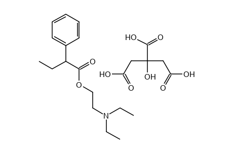 2-PHENYLBUTYRIC ACID, 2-(DIETHYLAMINO)ETHYL ESTER, CITRATE