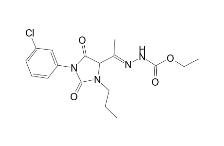 Ethyl 2-{1-[1-(3-chlorophenyl)-2,5-dioxo-3-propylimidazolidin-4-yl)]ethylidene}hydrazinecarboxylate