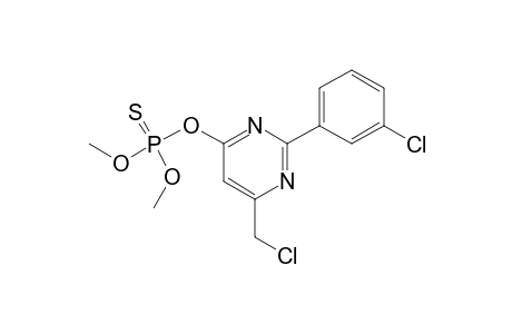 6-(chloromethyl)-2-(m-chlorophneyl)-4-pyrimidinol, O-ester with O,O-dimethyl phosphorothioate