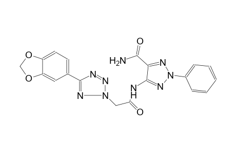 2H-tetrazole-2-acetamide, N-[5-(aminocarbonyl)-2-phenyl-2H-1,2,3-triazol-4-yl]-5-(1,3-benzodioxol-5-yl)-