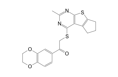 ethanone, 1-(2,3-dihydro-1,4-benzodioxin-6-yl)-2-[(6,7-dihydro-2-methyl-5H-cyclopenta[4,5]thieno[2,3-d]pyrimidin-4-yl)thio]-