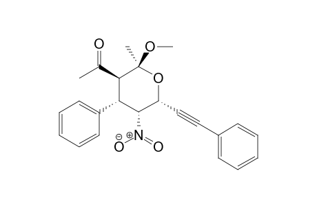 (2S,3S,4S,5R,6R)-3-Acetyl-2-methoxy-2-methyl-5-nitro-4-phenyl-6-(phenylethynyl)tetrahydro-2H-pyran