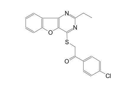 1-(4-chlorophenyl)-2-[(2-ethyl[1]benzofuro[3,2-d]pyrimidin-4-yl)sulfanyl]ethanone