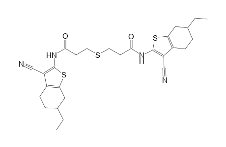 N-(3-cyano-6-ethyl-4,5,6,7-tetrahydro-1-benzothien-2-yl)-3-({3-[(3-cyano-6-ethyl-4,5,6,7-tetrahydro-1-benzothien-2-yl)amino]-3-oxopropyl}sulfanyl)propanamide