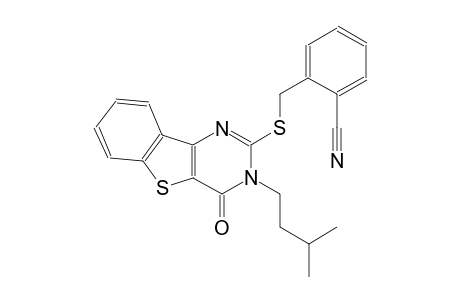 2-{[(3-isopentyl-4-oxo-3,4-dihydro[1]benzothieno[3,2-d]pyrimidin-2-yl)sulfanyl]methyl}benzonitrile