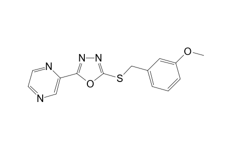 2-[(3-methoxyphenyl)methylsulfanyl]-5-pyrazin-2-yl-1,3,4-oxadiazole