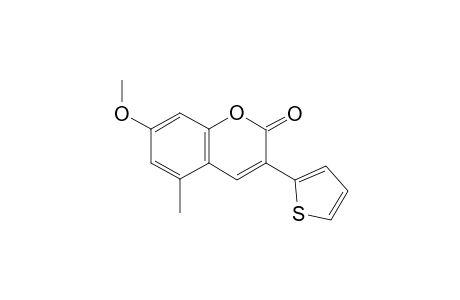 7-Methoxy-5-methyl-3-(thiophene-2-yl)-2H-chromen-2-one