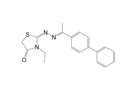 4-thiazolidinone, 2-[(2E)-2-(1-[1,1'-biphenyl]-4-ylethylidene)hydrazono]-3-ethyl-, (2E)-
