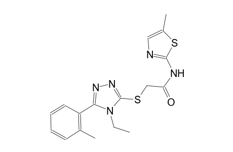 2-{[4-ethyl-5-(2-methylphenyl)-4H-1,2,4-triazol-3-yl]sulfanyl}-N-(5-methyl-1,3-thiazol-2-yl)acetamide
