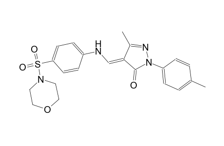3H-pyrazol-3-one, 2,4-dihydro-5-methyl-2-(4-methylphenyl)-4-[[[4-(4-morpholinylsulfonyl)phenyl]amino]methylene]-, (4E)-
