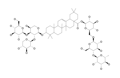 ARALIASAPONIN-XIII;3-O-BETA-D-GLUCOPYRANOSYL-(1->3)-[BETA-D-XYLOPYRANOSYL-(1->2)]-ALPHA-L-ARABINOPYRANOSYL-OLEANOLIC-ACID-28-O-ALPHA-L-RHAMN