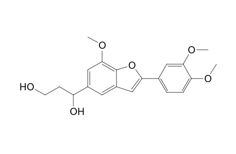 (-)-5-[(1,3-Dihydroxy)propyl]-7-methoxy-2-(3,4-dimethoxyphenyl)benzofuran