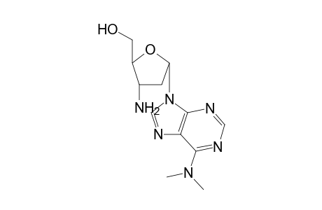 9-(3'-Amino-2',3'-dideocy-.alpha.,D-erythropentofuranosyl)-6-dimethylaminopurine