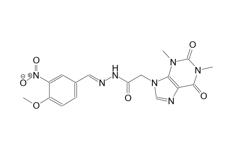 2-(1,3-dimethyl-2,6-dioxo-1,2,3,6-tetrahydro-9H-purin-9-yl)-N'-[(E)-(4-methoxy-3-nitrophenyl)methylidene]acetohydrazide