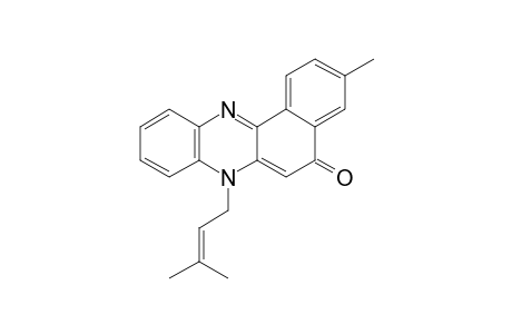 CHROMOPHENAZINE_A;9-METHYL-5-(3'-METHYLBUT-2'-ENYL)-5-H-BENZO-[A]-PHENAZIN-7-ONE