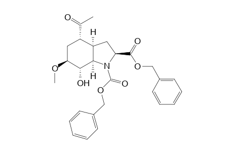 (rac)-Dibenzyl (2S,3aR,4S,6S,7S,7aR)-4-acetyl-7-hydroxy-6-methoxyoctahydro-1H-indole-1,2-dicarboxylate