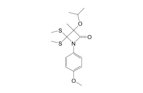1-(PARA-METHOXYPHENYL)-3-METHYL-4,4-BIS-(METHYLTHIO)-3-(ISOPROPYLOXY)-2-AZETIDINONE