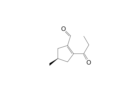 1-Cyclopentene-1-carboxaldehyde, 4-methyl-2-(1-oxopropyl)-, (S)-