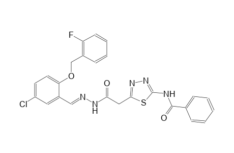 N-{5-[2-((2E)-2-{5-chloro-2-[(2-fluorobenzyl)oxy]benzylidene}hydrazino)-2-oxoethyl]-1,3,4-thiadiazol-2-yl}benzamide