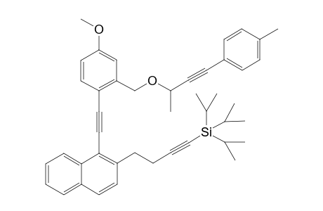 Triisopropyl-{4-[1'-(4''-methoxy-2''-[1"'-methyl-3'''-(p-methylphenyl)-2"'-propynyl]oxymethyl}phenylethynyl-2-naphthyl}-1-butynylsilane