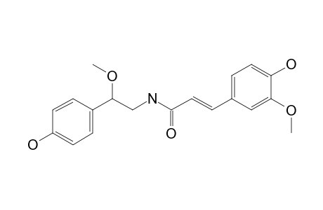 (E)-3-(4-hydroxy-3-methoxy-phenyl)-N-[2-(4-hydroxyphenyl)-2-methoxy-ethyl]acrylamide