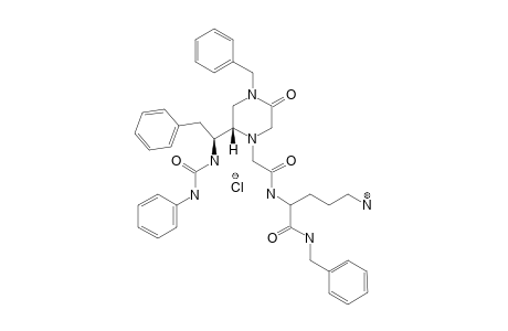 N-[2-[4-BENZYL-5-OXO-(2S)-[2-PHENYL-(1S)-(3-PHENYLUREIDO)-ETHYL]-PIPERAZIN-1-YL]-ACETYL]-ORN-NH-BN-HYDROCHLORIDE