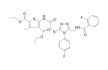 2,4-thiophenedicarboxylic acid, 5-[[[[5-[[(2-fluorobenzoyl)amino]methyl]-4-(4-fluorophenyl)-4H-1,2,4-triazol-3-yl]thio]acetyl]amino]-3-methyl-, diethyl ester