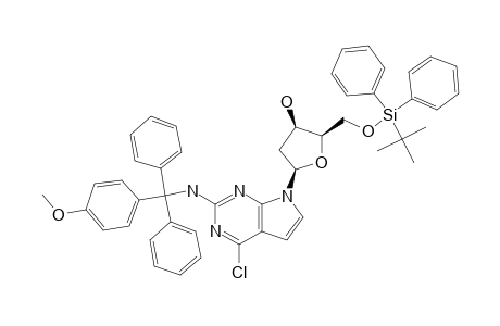 4-CHLORO-7-[2-DEOXY-5-O-[(1,1-DIMETHYLETHYL)-DIPHENYLSILYL]-BETA-D-THREO-PENTOFURANOSYL]-2-[[(4-METHOXY-TRIPHENYL)-METHYL]-AMINO]-7H-PYRROLO-[2,3-D]-PYR