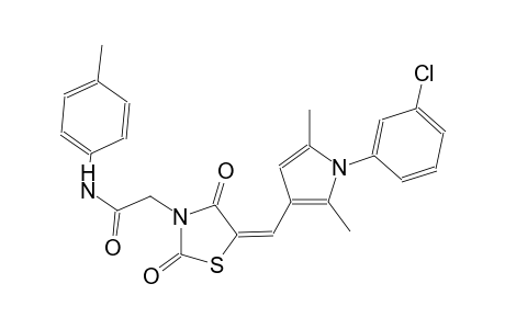 2-((5E)-5-{[1-(3-chlorophenyl)-2,5-dimethyl-1H-pyrrol-3-yl]methylene}-2,4-dioxo-1,3-thiazolidin-3-yl)-N-(4-methylphenyl)acetamide