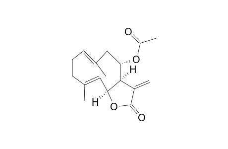 ACETYL_NEOBRITANNILACTONE_B;4-ACETOXY-3A,4,5,8,9,11A-HEXAHYDRO-6,10-DIMETHYL-3-METHYLENECYCLODECA-[B]-FURAN-2-(3-H)-ONE