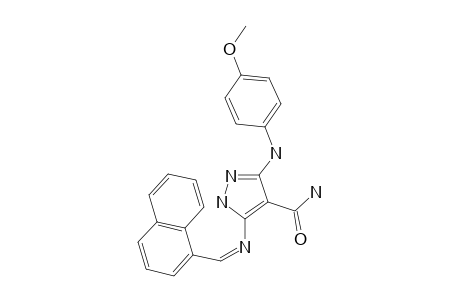 3-[(4-METHOXYPHENYL)-AMINO]-5-[(NAPHTHALEN-1-YL-METHYLIDENE)-AMINO]-1H-PYRAZOLE-4-CARBOXAMIDE