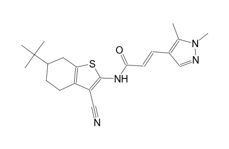 (2E)-N-(6-tert-butyl-3-cyano-4,5,6,7-tetrahydro-1-benzothien-2-yl)-3-(1,5-dimethyl-1H-pyrazol-4-yl)-2-propenamide