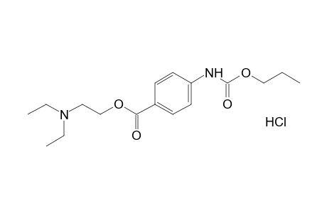 p-carboxycarbanilic acid, 2-(diethylamino)ethyl N- propyl ester, monohydrochloride