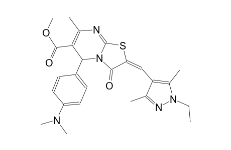 methyl (2E)-5-[4-(dimethylamino)phenyl]-2-[(1-ethyl-3,5-dimethyl-1H-pyrazol-4-yl)methylene]-7-methyl-3-oxo-2,3-dihydro-5H-[1,3]thiazolo[3,2-a]pyrimidine-6-carboxylate
