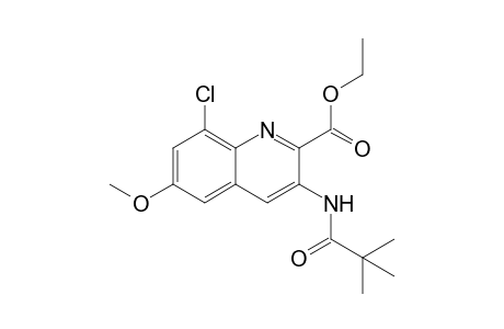Ethyl 3-[(2,2-dimethylpropanoyl)amino]-8-chloro-6-methoxy-quinoline-2-carboxylate