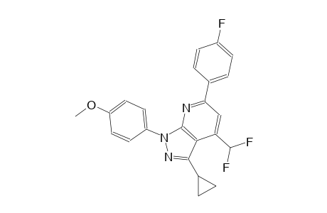 1H-pyrazolo[3,4-b]pyridine, 3-cyclopropyl-4-(difluoromethyl)-6-(4-fluorophenyl)-1-(4-methoxyphenyl)-