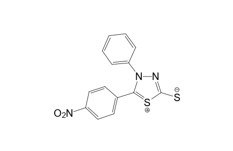 5-(p-NITROPHENYL)-4-PHENYL-1,3,4-THIADIAZOLIDINE-2-THIOL, MESO-IONIC DIDEHYDRO DERIVATIVE