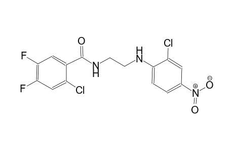 2-Chloranyl-N-[2-[(2-chloranyl-4-nitro-phenyl)amino]ethyl]-4,5-bis(fluoranyl)benzamide
