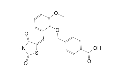 4-({2-methoxy-6-[(E)-(3-methyl-2,4-dioxo-1,3-thiazolidin-5-ylidene)methyl]phenoxy}methyl)benzoic acid