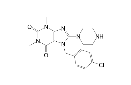7-(4-chlorobenzyl)-1,3-dimethyl-8-(1-piperazinyl)-3,7-dihydro-1H-purine-2,6-dione