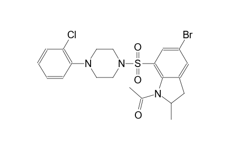 1H-indole, 1-acetyl-5-bromo-7-[[4-(2-chlorophenyl)-1-piperazinyl]sulfonyl]-2,3-dihydro-2-methyl-