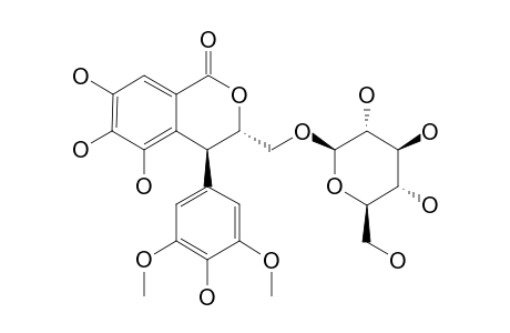 (3-S,4-S)-3-(BETA-D-GLUCOPYRANOSYLOXYMETHYL)-3,4-DIHYDRO-5,6,7-TRIHYDROXY-4-(4'-HYDROXY-3',5'-DIMETHOXYPHENYL)-1H-[2]-BENZOPYRAN-1-ONE
