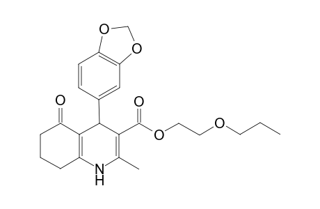 2-Propoxyethyl 4-(1,3-benzodioxol-5-yl)-2-methyl-5-oxidanylidene-4,6,7,8-tetrahydro-1H-quinoline-3-carboxylate